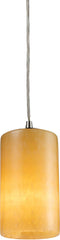 Piedra 1 Light Led Pendant In Satin Nickel and Genuine Stone