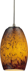 Maui 1 Light Led Pendant In Satin Nickel and Sunset Glass
