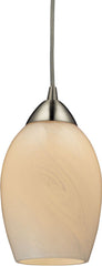 Favela 1 Light Led Pendant In Satin Nickel and Cocoa Glass