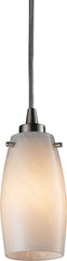 Favelita 1 Light Led Pendant In Satin Nickel and Cocoa Glass