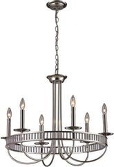 Braxton 6 Light Chandelier In Polished Nickel