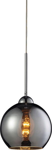 Cassandra 1 Light Pendant In Polished Chrome and Chrome Glass
