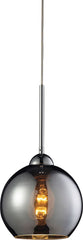 Cassandra 1 Light Pendant In Polished Chrome and Chrome Glass