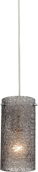 Ice Fragments 1 Light Pendant In Satin Nickel and Smoke Glass