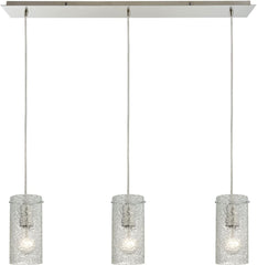 Ice Fragments 3 Light Linear Pendant In Satin Nickel