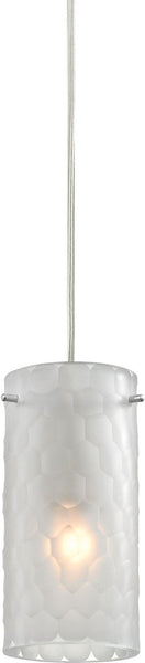 Synthesis 1 Light Pendant In Satin Nickel and Frosted Clear Glass