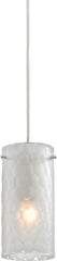 Synthesis 1 Light Pendant In Satin Nickel and Frosted Clear Glass