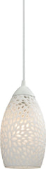 Etched Glass 1 Light Pendant In White
