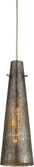 Rury 1 Light Pendant In Satin Nickel and Mercury Glass