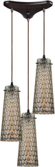 Jerard 3 Light Pendant In Oil Rubbed Bronze and Mercury Glass