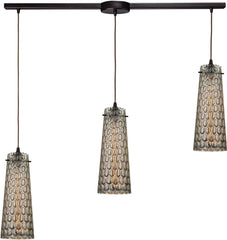 Jerard 3 Light Pendant In Oil Rubbed Bronze and Mercury Glass