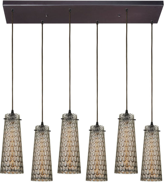 Jerard 6 Light Pendant In Oil Rubbed Bronze and Mercury Glass