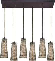 Jerard 6 Light Pendant In Oil Rubbed Bronze and Mercury Glass