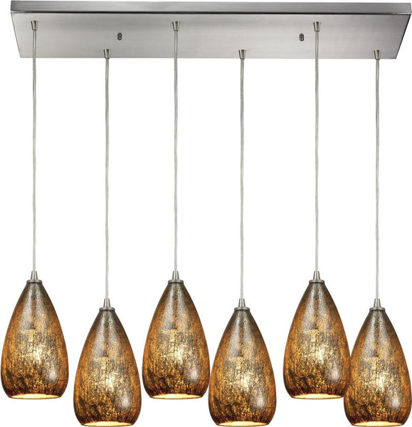 Karma 6 Light Pendant In Satin Nickel