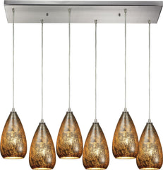 Karma 6 Light Pendant In Satin Nickel