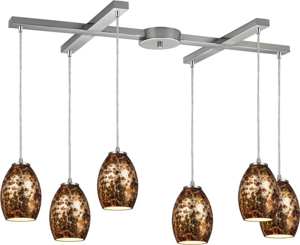 Venture 6 Light Pendant In Satin Nickel