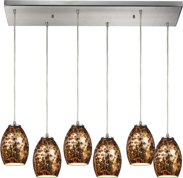 Venture 6 Light Pendant In Satin Nickel