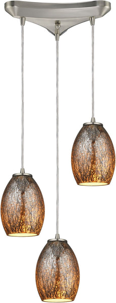 Venture 3 Light Pendant In Satin Nickel