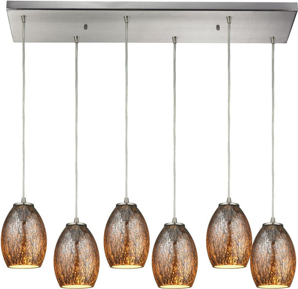 Venture 6 Light Pendant In Satin Nickel