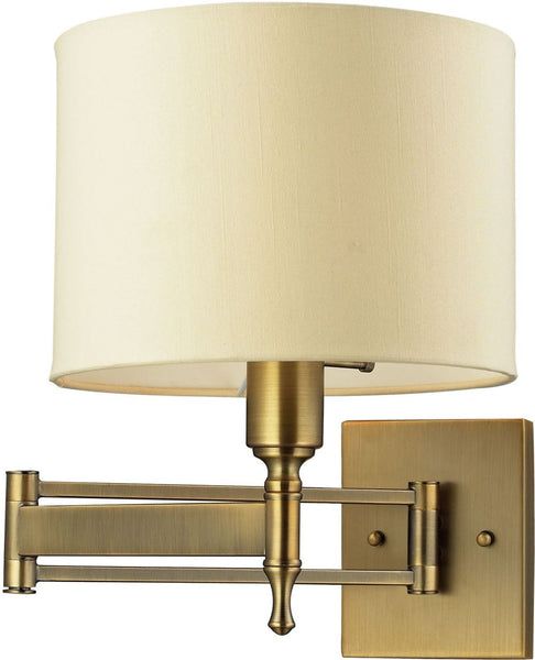 Pembroke 1 Light Swingarm Sconce In Brushed Antique Brass