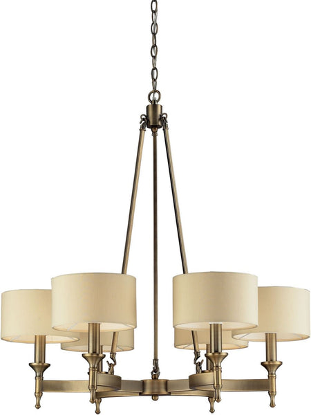 Pembroke 6 Light Chandelier In Brushed Antique Brass