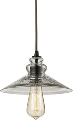 Hammered Glass 1 Light Pendant In Oil Rubbed Bronze