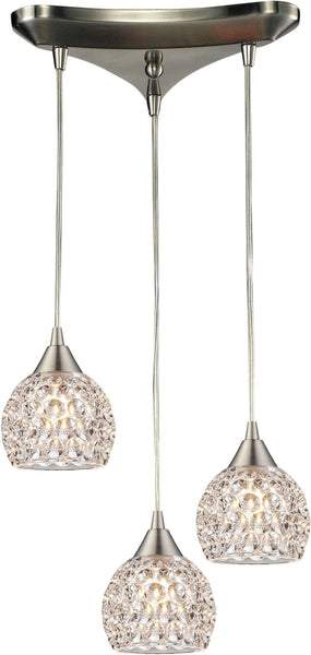 Kersey 3 Light Pendant In Satin Nickel