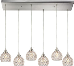 Kersey 6 Light Pendant In Satin Nickel