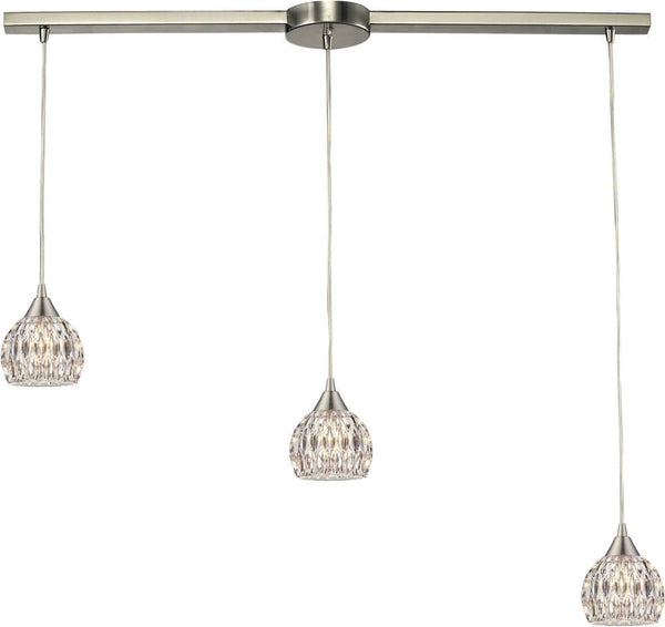 Kersey 3 Light Pendant In Satin Nickel