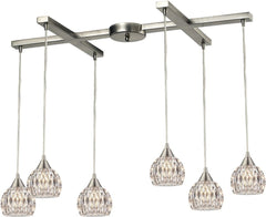 Kersey 6 Light Pendant In Satin Nickel