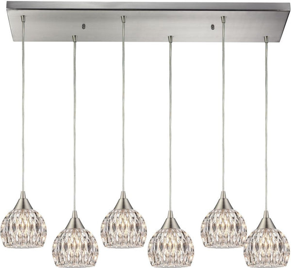 Kersey 6 Light Pendant In Satin Nickel