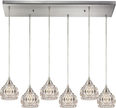 Kersey 6 Light Pendant In Satin Nickel