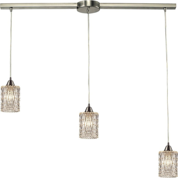 Kersey 3 Light Pendant In Satin Nickel