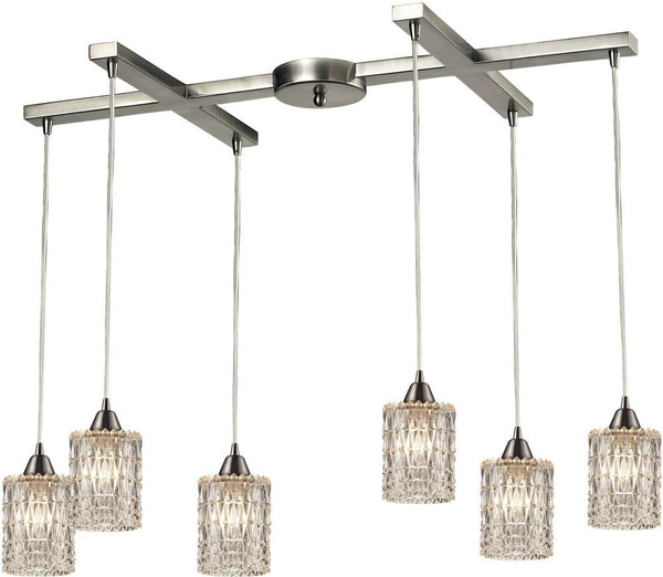 Kersey 6 Light Pendant In Satin Nickel