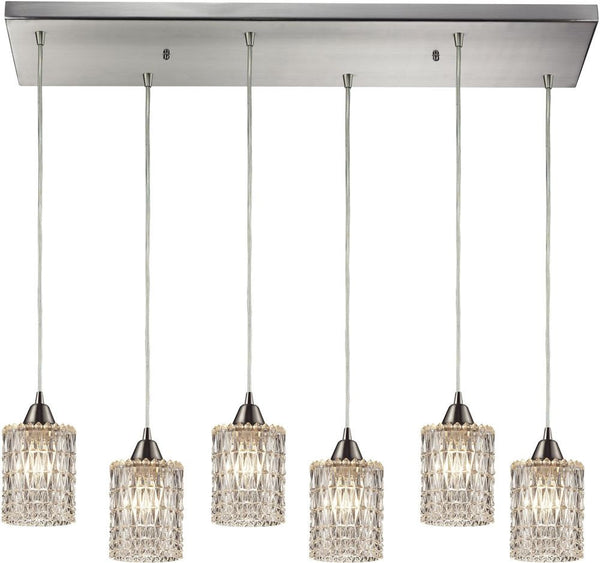 Kersey 6 Light Pendant In Satin Nickel