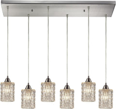 Kersey 6 Light Pendant In Satin Nickel
