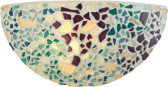 Glass Mosaic 1 Light Wall Sconce In Polished Chrome