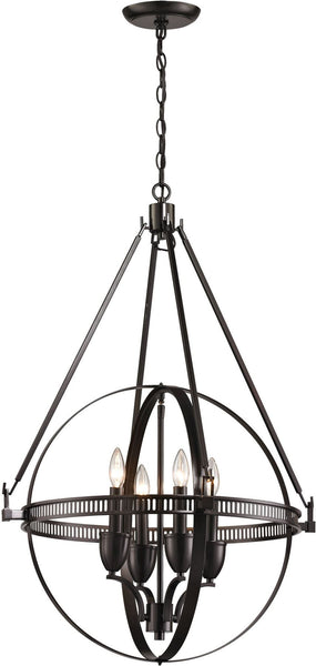 Hemispheres 4 Light Pendant In Oil Rubbed Bronze