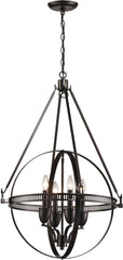 Hemispheres 4 Light Pendant In Oil Rubbed Bronze