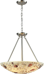 Shells 4 Light Pendant In Satin Nickel