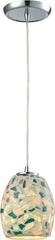 Glass Mosaic 1 Light Pendant In Polished Chrome