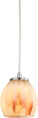 Melony 1 Light Pendant In Satin Nickel and Frosted Glass