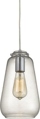 Orbital 1 Light Pendant In Polished Chrome and Clear Glass