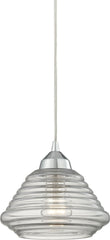 Orbital 1 Light Pendant In Polished Chrome and Clear Glass