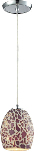 Glass Mosaic 1 Light Pendant In Polished Chrome