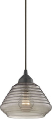 Orbital 1 Light Pendant In Oil Rubbed Bronze and Smoke Glass
