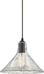 Hand Formed Glass 1 Light Pendant In Oil Rubbed Bronze