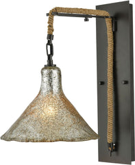 Hand Formed Glass 1 Light Wall Sconce In Oil Rubbed Bronze