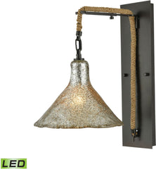 Hand Formed Glass 1 Light Led Wall Sconce In Oil Rubbed Bronze