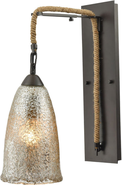 Hand Formed Glass 1 Light Wall Sconce In Oil Rubbed Bronze